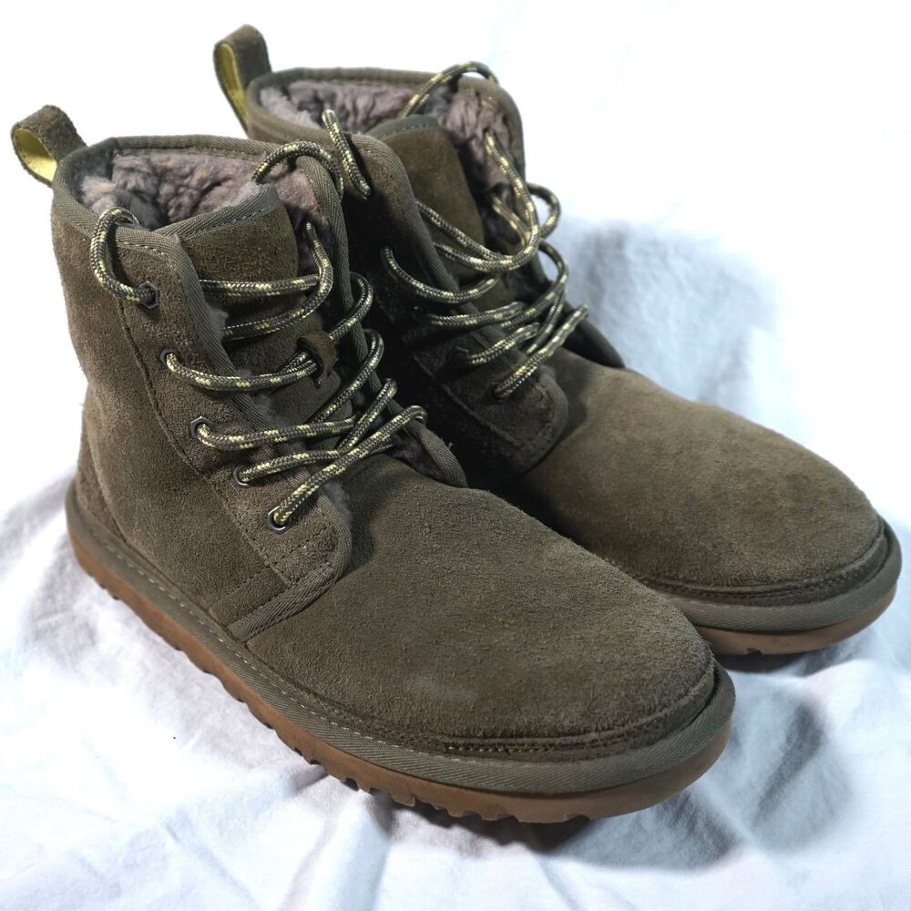 UGG Neumel High Shearling Suede Boots Burnt Olive Women's 10